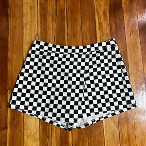 Checkered Black and White Women's Skort